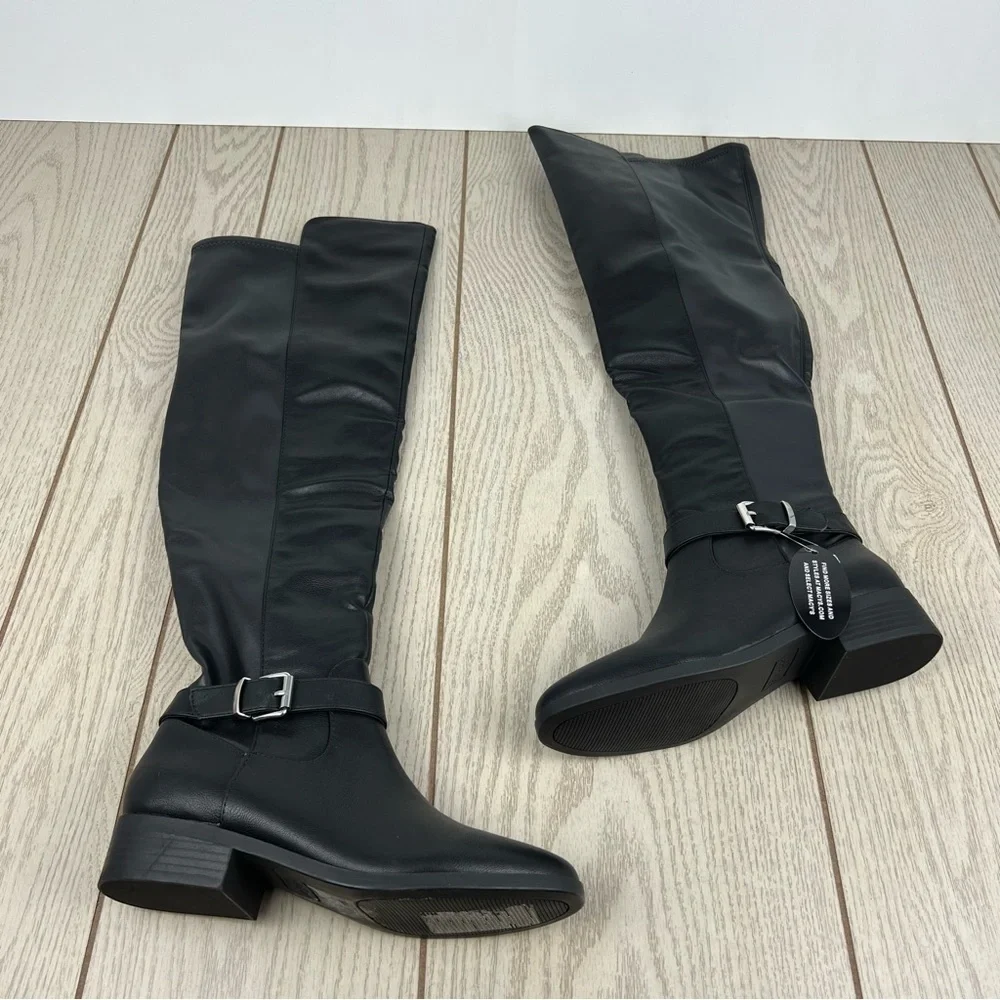 Style & Co Women's Charlaa Buckled Over-The-Knee Boots 6.5M Black $100